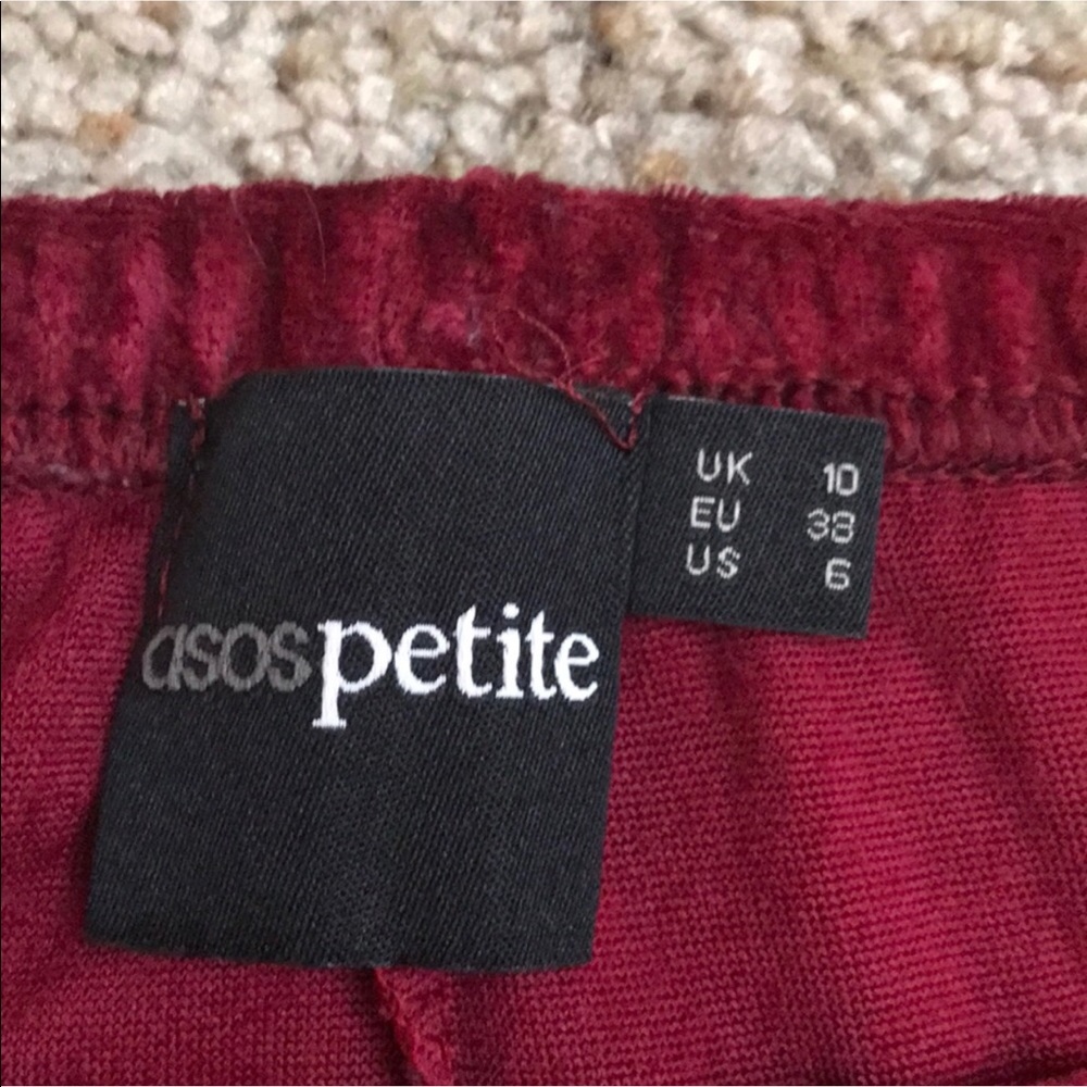 ASOS | Red Velvet Leggings - Picture 2 of 3